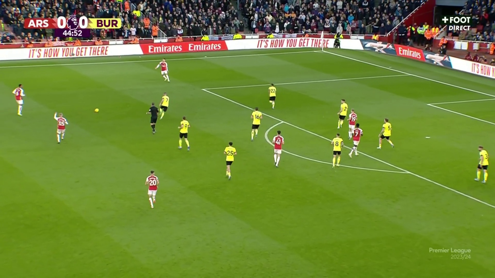 Arsenal [1] - 0 Burnley - Leandro Trossard 45+1'