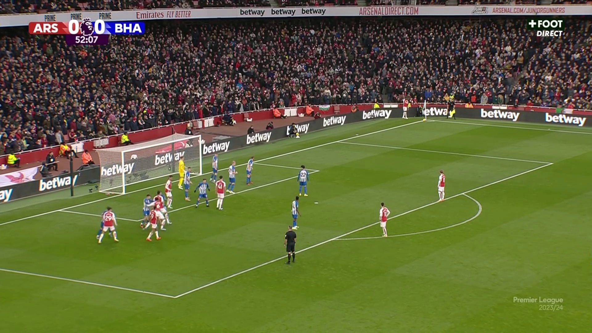 Arsenal [1] - 0 Brighton - Gabriel Jesus 53'