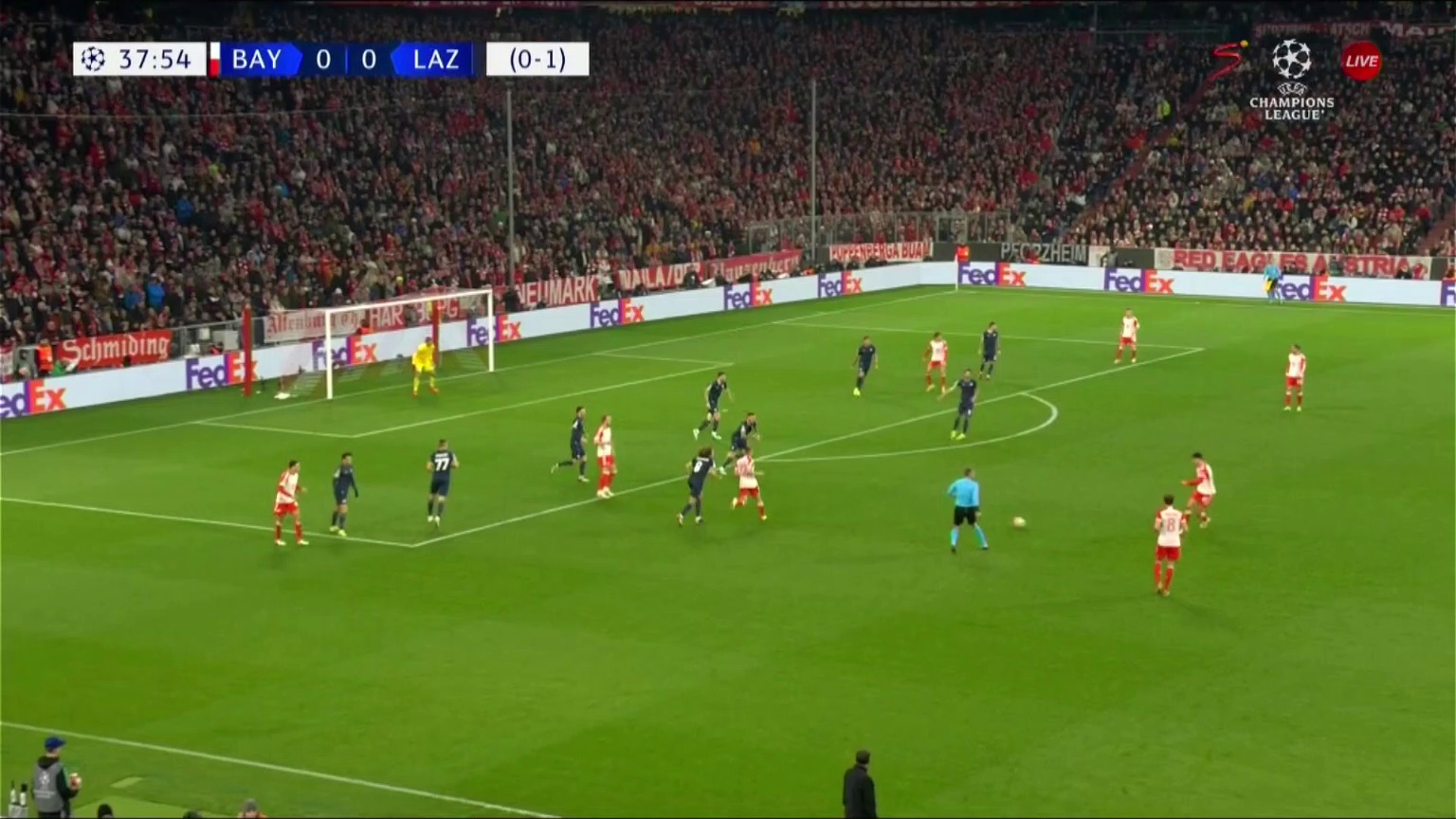 Bayern Munich [1] - 0 Lazio - Harry Kane 39â€Ž'â€Ž [1 - 1 on agg.]