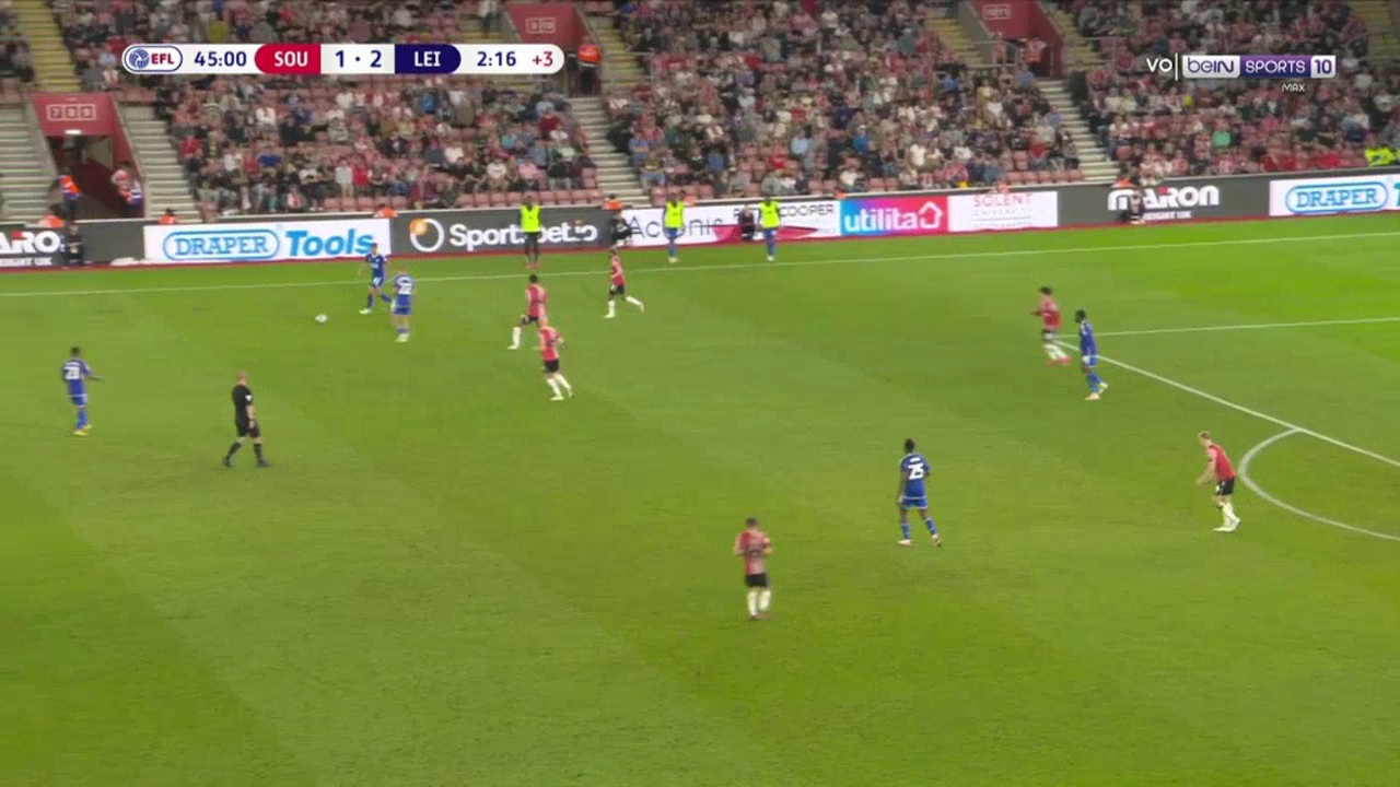 Southampton 1-[3] Leicester - Wilfred Ndidi 45'+3'