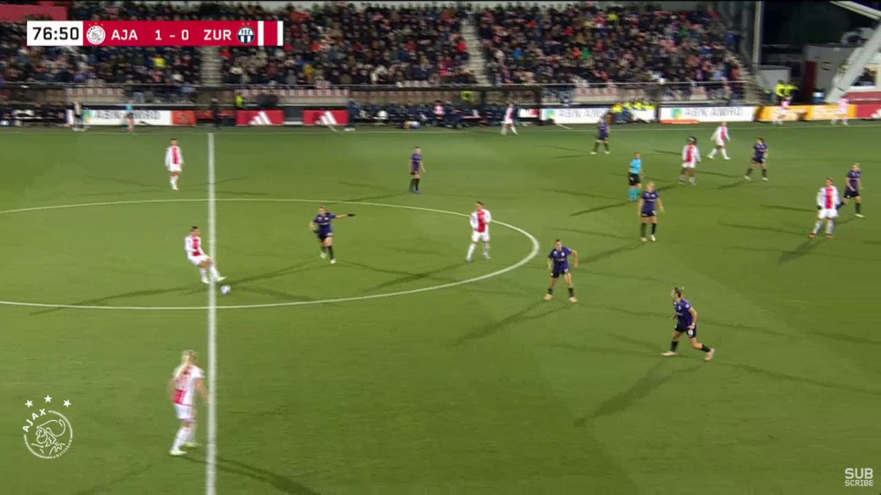 Ajax W 2-0 Zurich W [8-0 on agg.] - Romee Leuchter 78'