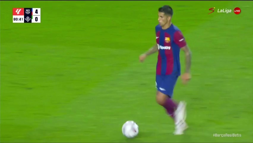 Barcelona [5] - 0 Real Betis - Joao Cancelo 81â€Ž'â€Ž